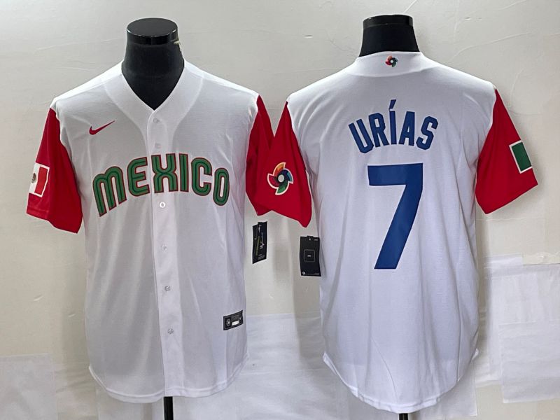 Men 2023 World Cub Mexico #7 Urias White blue Nike MLB Jersey14->more jerseys->MLB Jersey